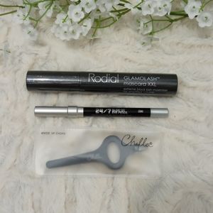 Tweezers, mascara and eyeliner bundle